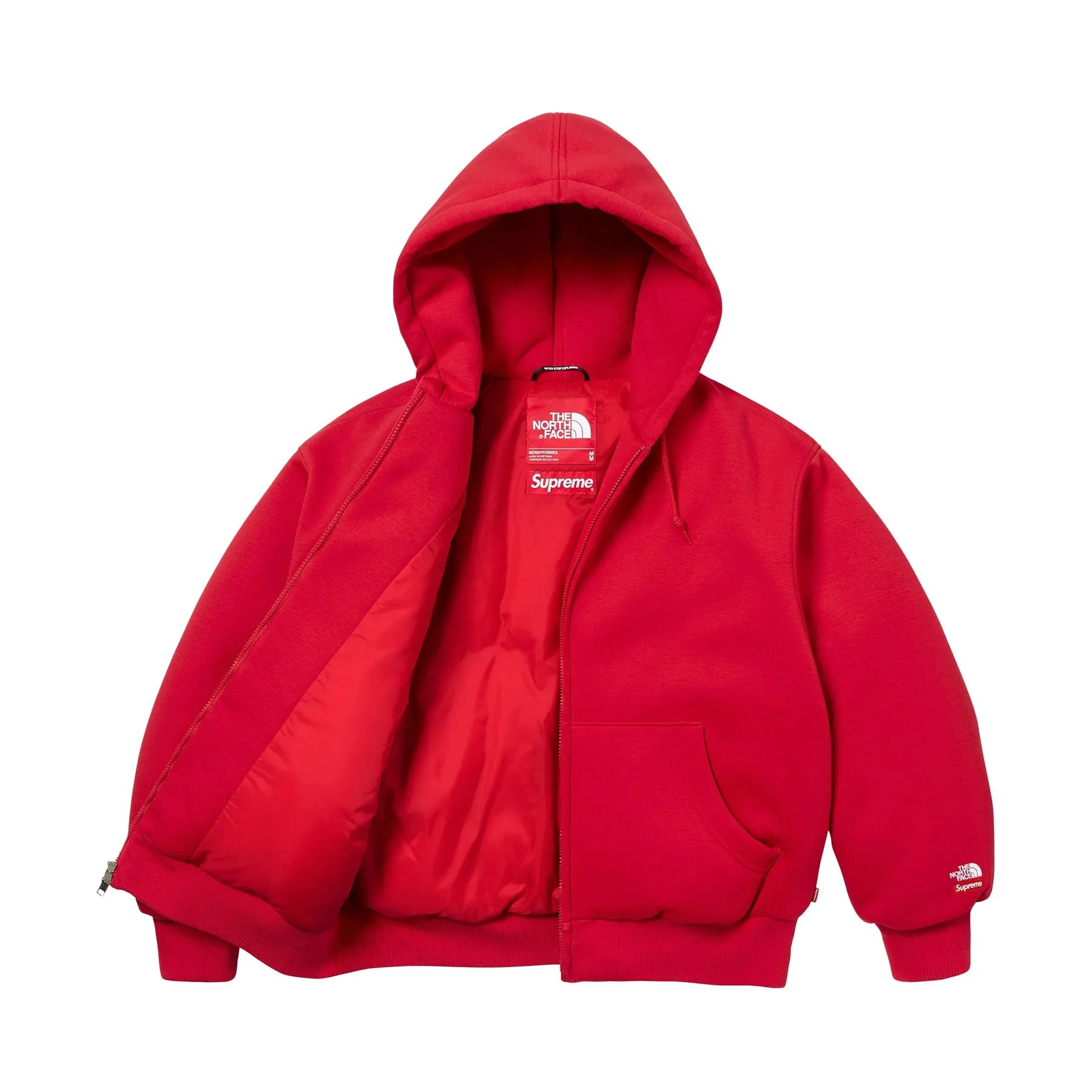 Supreme x The North Face Zip Up Hooded Sweatshirt 'Red'