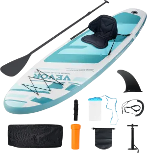 Vevor Inflatable Stand Up Paddle Board 10.6 Ft. with Removable Kayak Seat New