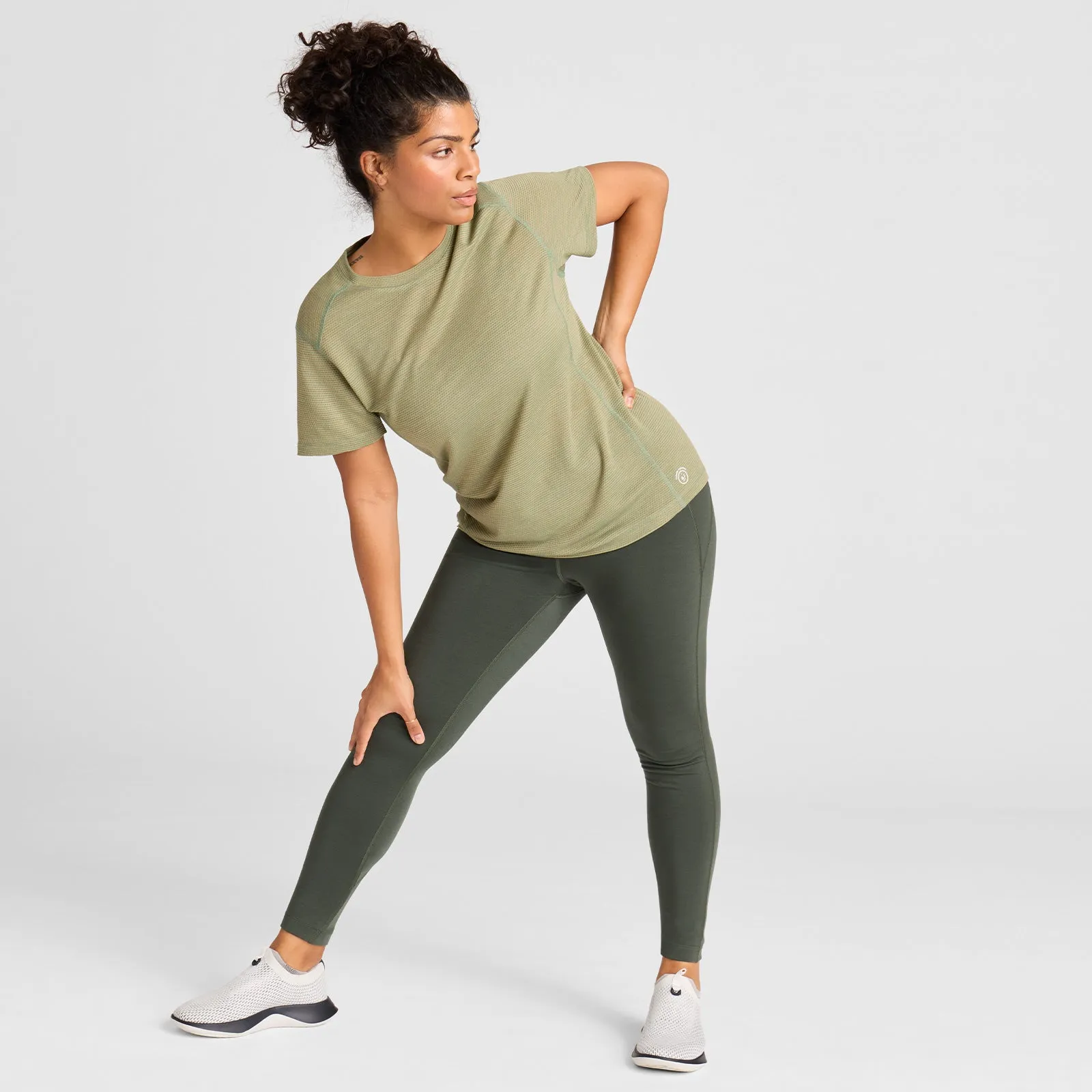 Women's Natural Run Tee - Hazy Cargo